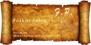 Foltin Petra névjegykártya