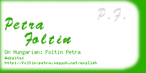 petra foltin business card